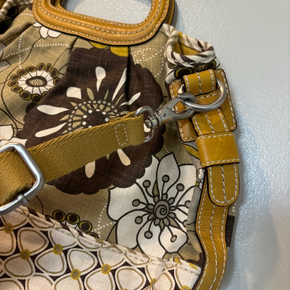 Fossil Satchel Canvas Floral Crossbody Purse Women’s Bag - Picture 4 of 11